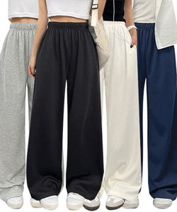 3-stage plain wide training pants
