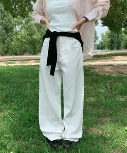 羅納菲寬版棉質長褲