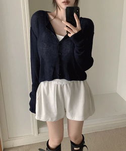 RAZBILL LINEN Ribbed Knitwear Cardigan -5 colors