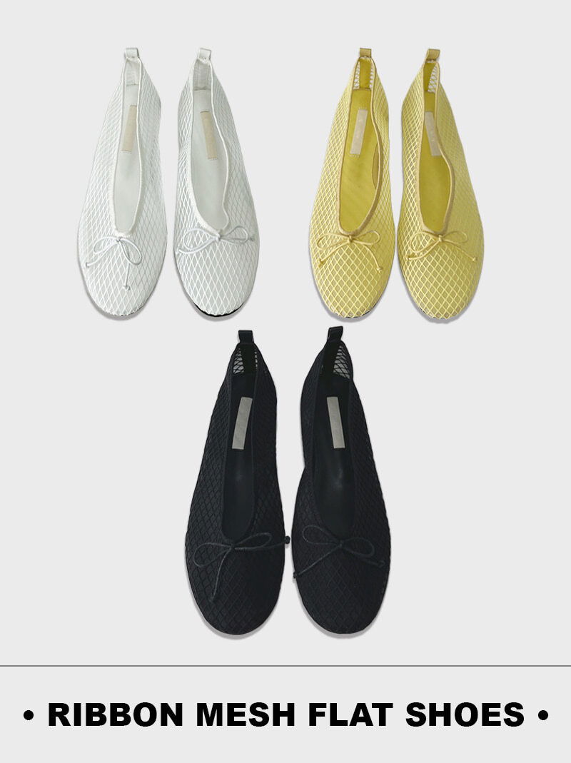 RIBBON MESH FLAT SHOES 平底鞋