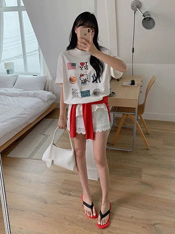 뉴욕 키티 루즈핏 티