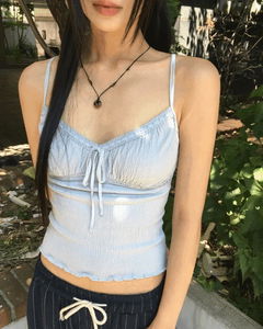 Cream Lace Shirring Ribbon Sleeveless