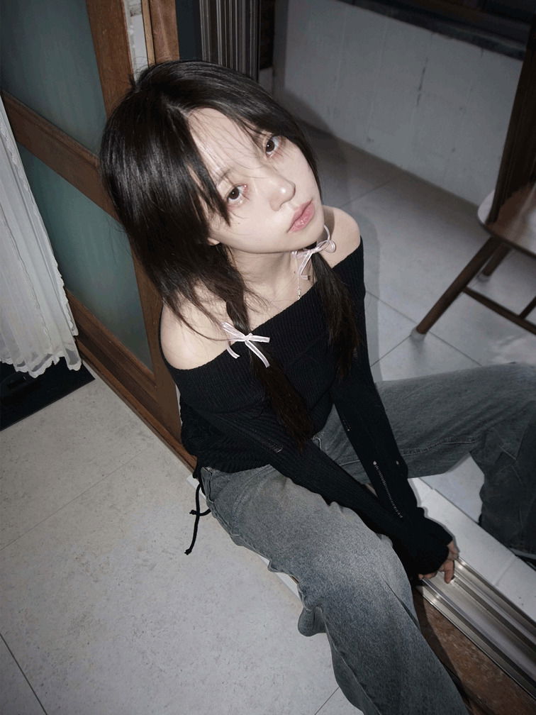 Off Shirring Damage Knitwear