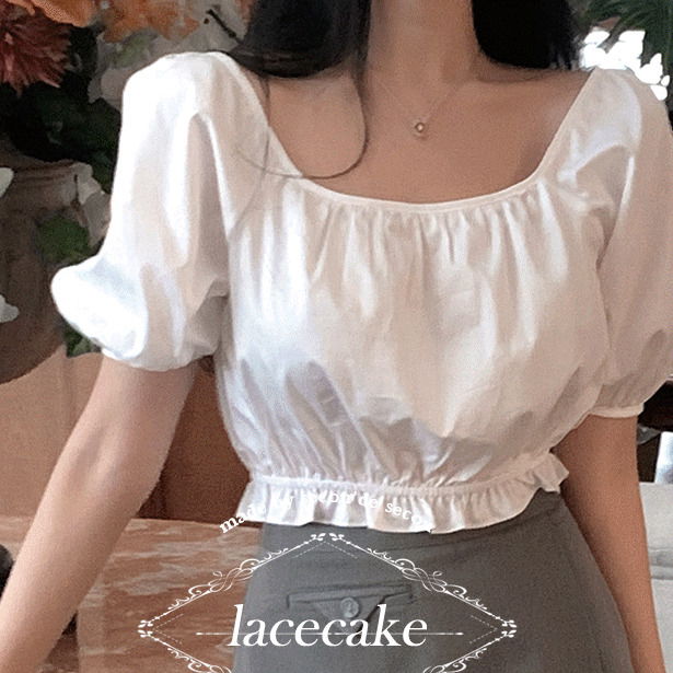 ** 메리 크롭 blouse (샤틴)