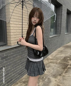 Atem Check Mini Pleated Skirt