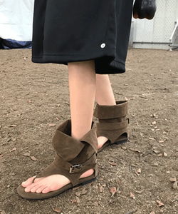 Party Suede Buckle Slip-On Mid-Calf Boots