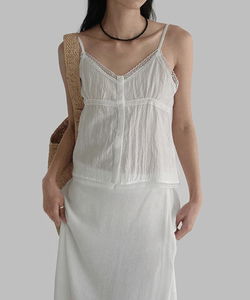 Merity Lace Button Sleeveless Blouse