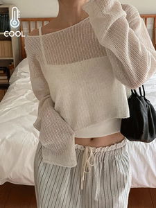 ホープリネンクロップ冬長袖ニット