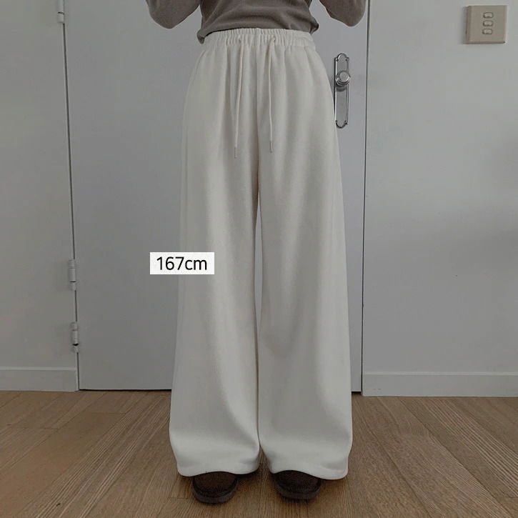 Fleece-lined Towel 2 Banding Two-Way Wide Pants