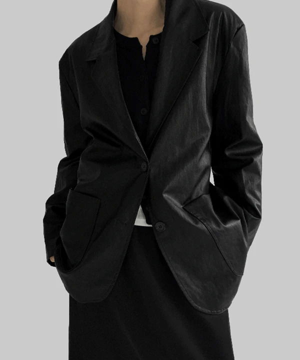 Annette Overfit Leather Jacket