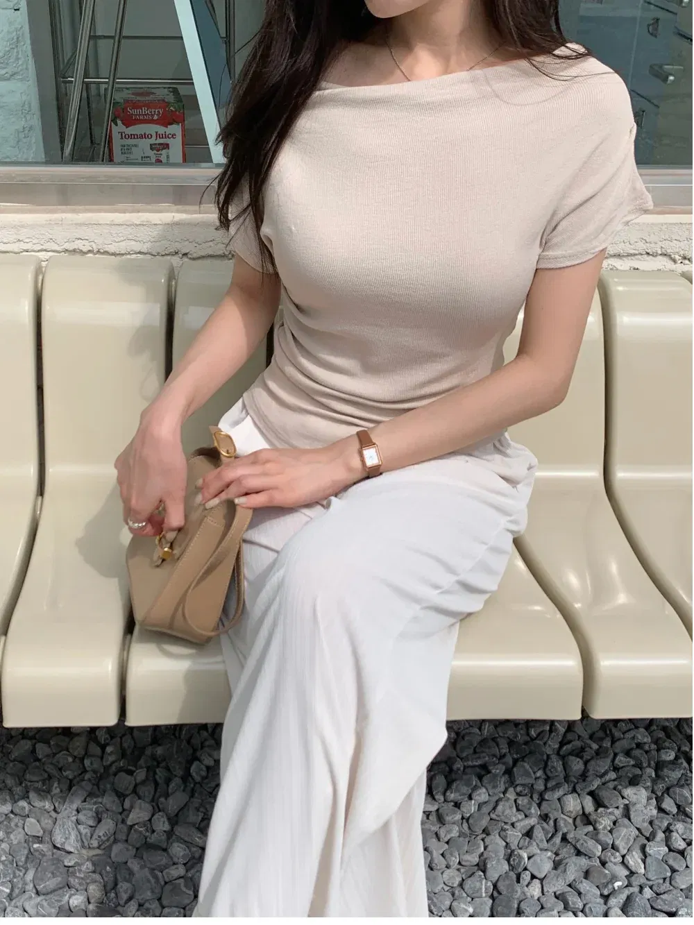 반팔 티셔츠 모델 착용 이미지-S2L25