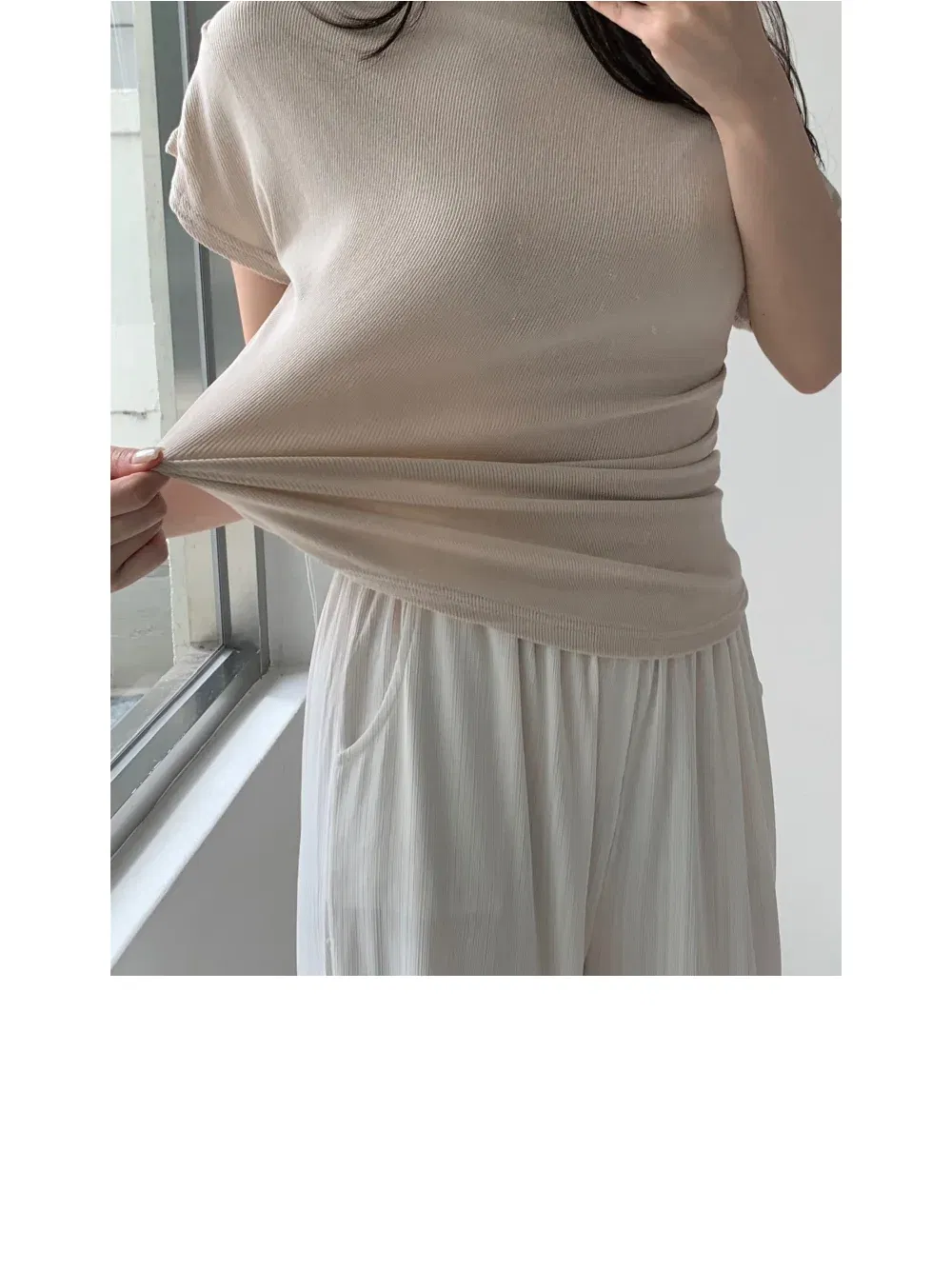 반팔 티셔츠 모델 착용 이미지-S2L38