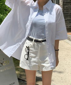 寬鬆短袖襯衫