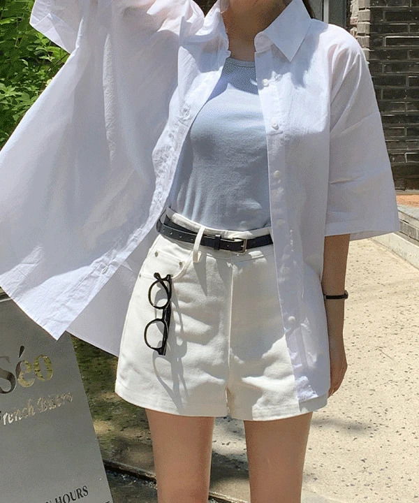 Erkek Loose-fit Short Sleeve Shirt - 4 Colors