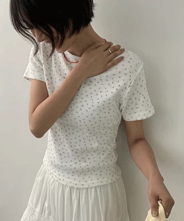 Tempes Crop Floral Short Sleeve T-Shirt