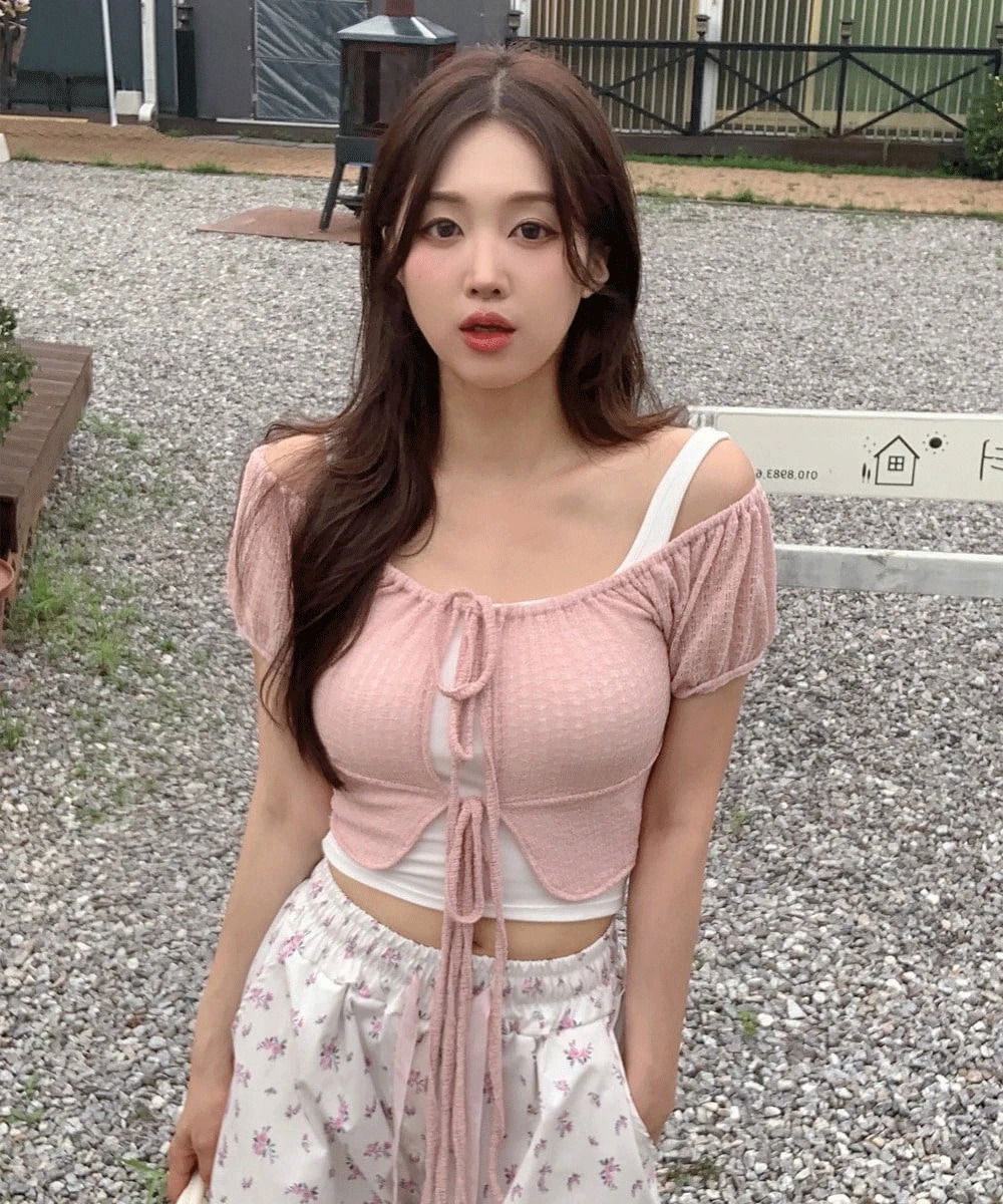 투웨이 더블 리본 스트랩 크롭 볼레로 여름 썸머 시스루 린넨 데일리룩 페스티벌룩 바캉스룩 커버업