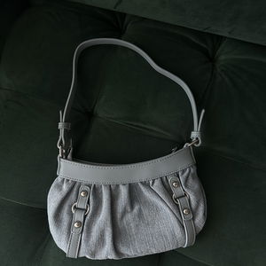 Shackle Y2K Denim Buckle Shirring Mini Shoulder Bag