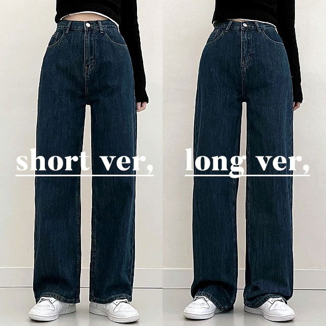 Jean blue denim wide long pants by Dark Blue