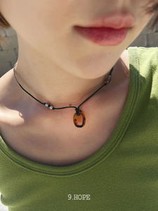 acrylic oval necklace