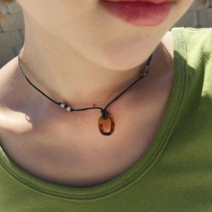acrylic oval necklace