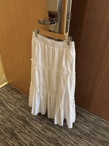 Mude Cancan Shirring Frill Banding Long Skirt (2 colors)