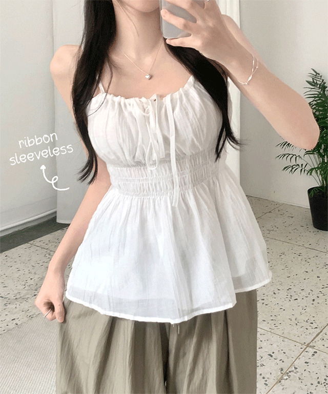 Lowest Price Solbi Strap Ribbon Smoke Banding Frill Sleeveless