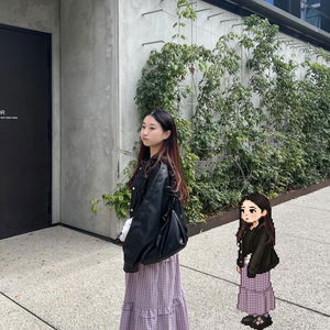 PIEN CHECK FRILL LONG SKIRT