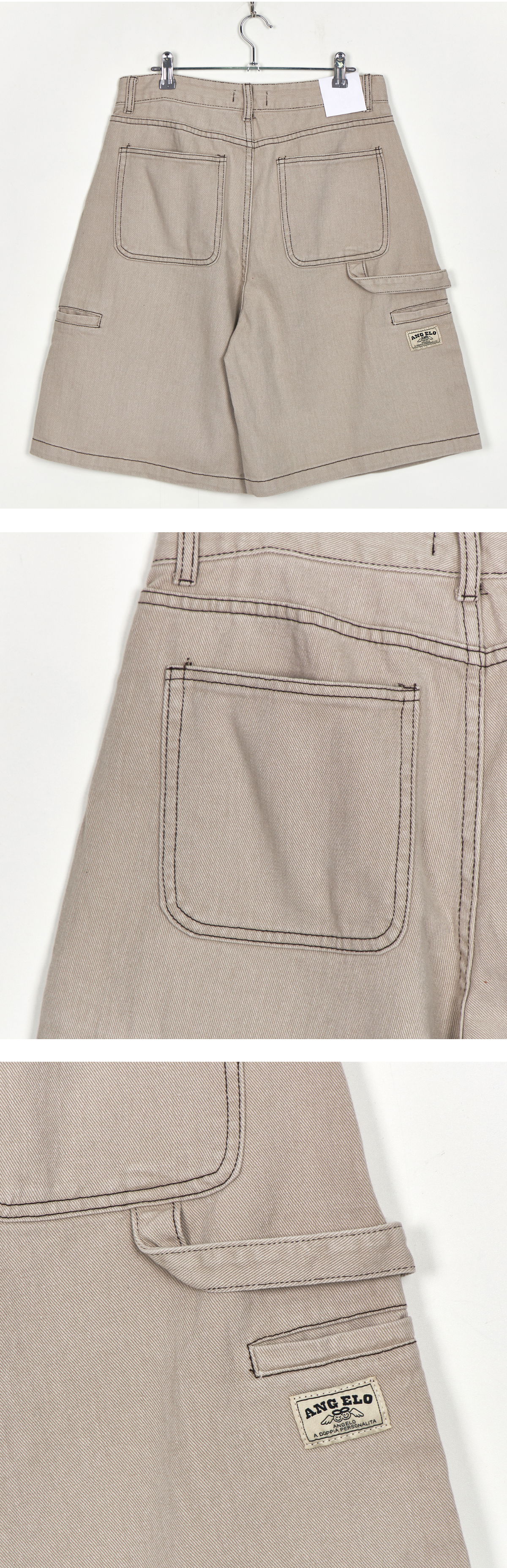 【SATIIIZ】Reves ST Carpenter Bermuda Pants Linen graphic bermuda pants - satiiiz