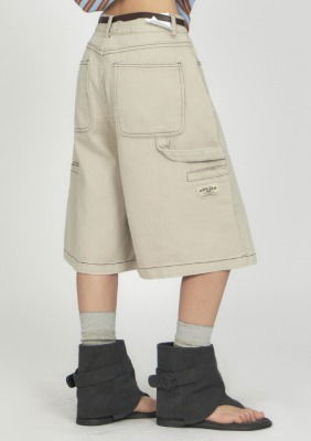 【SATIIIZ】Dea Cotton Carpenter Bermuda Pants Carpenter bermuda pants - Hamong | 60% - Asian Fashion