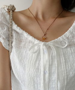 Marer Vintage Color Raw Stone Knot Necklace