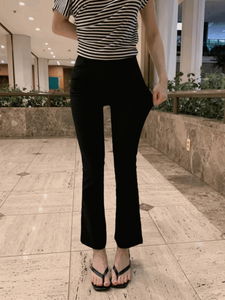 Spandex Crop Semi Flared Cotton Pants