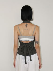 STRAP TIE HALTER TOP