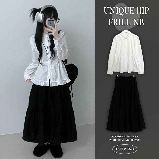 Hishu Frill Cotton Layered Shirt Shirt