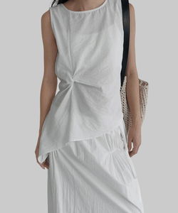 Flutter Twist Sleeveless Blouse