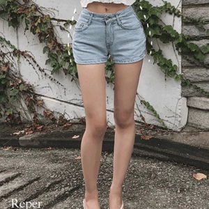 Ripper low rise ykk zipper stitch pocket patch summer micro denim shorts denim shorts