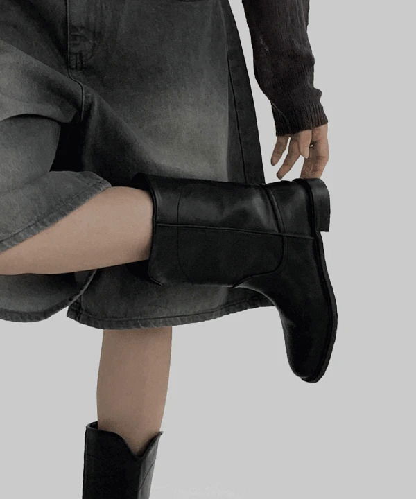 Bape Leather Half Midi Boots