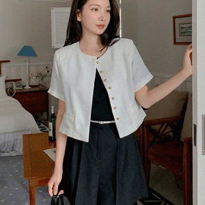 Gold Button 2 Round Short Sleeve Jacket