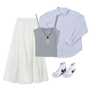 shirt,skirt,sleeveless 코디