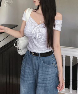 Odilo lace off shoulder t-shirt -3 colors