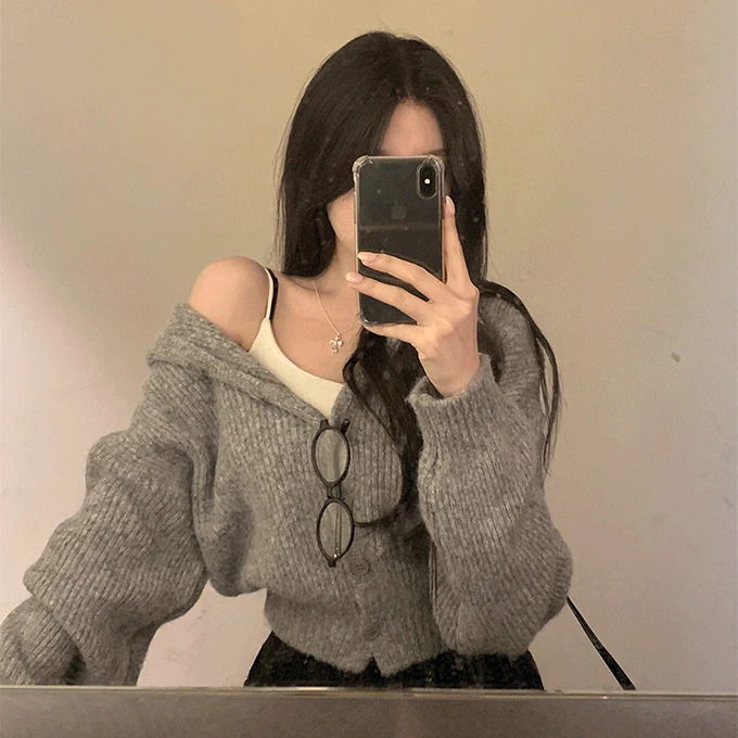몬키 울5% 후드 가디건 -5 color