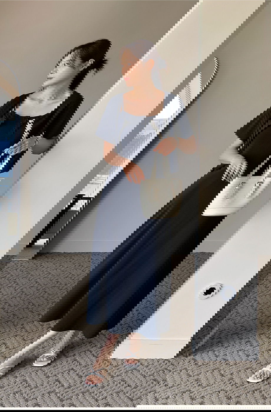 리리앤코 텐아노브 뷔스티에 롱 원피스 가디건 투피스 세트