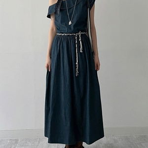 Cliff Unbalanced Denim Long Dress