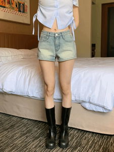 リッツビンテージローウォッシュデニムショートパンツ