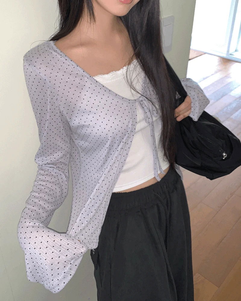 Bammin Dot Strap See-Through Cardigan
