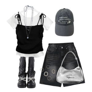 Set,Shoulderbag,Ootd,Cute,Shirt,Blouse 코디