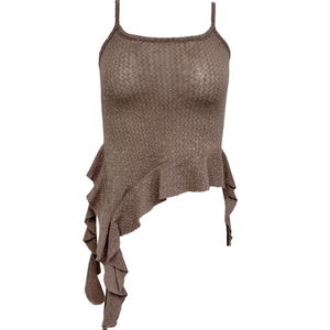 Draped Ruffle Knitwear Top