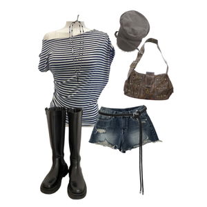 Sleeveless,Fashion,Casualstyle,Style,Dailyfashion,Shortpants,Belt,vintage,acubi,y2k,可愛い,きれい,코디,아큐비,유니크,unique,codicontest 코디