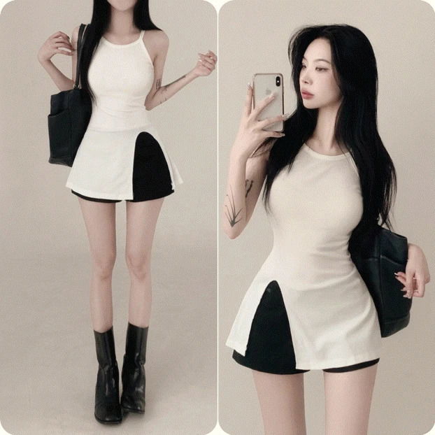 Queen Halterneck Ribbed Team Long Sleeveless 5color