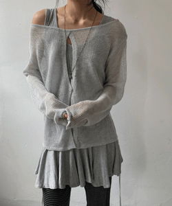 Turtleneck Strap Loose-fit Fit Two-Way Long Sleeve Knitwear 