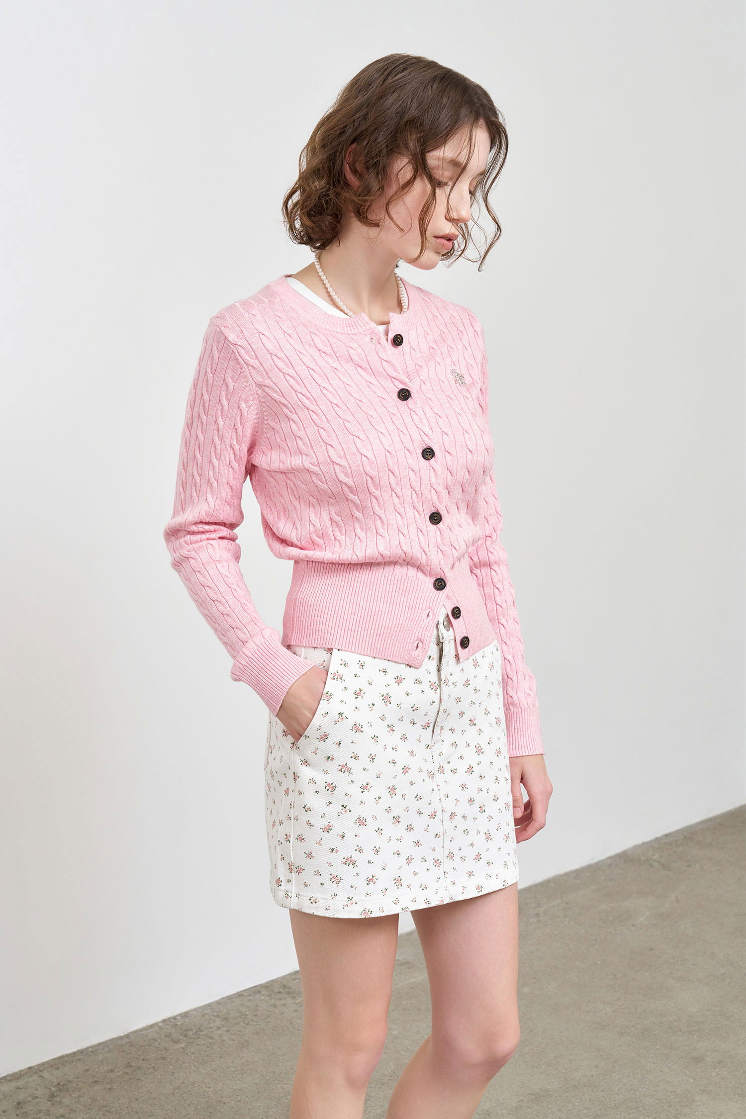 WOMAN GNRL Signature Superfine Wool Cable Cardigan